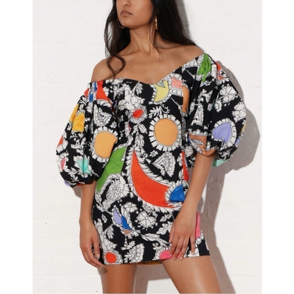 Mara Hoffman Mini Floral Puff-Sleeve Nomi Dress